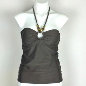 OLD NAVY BROWN TANKINI HALTER TOP